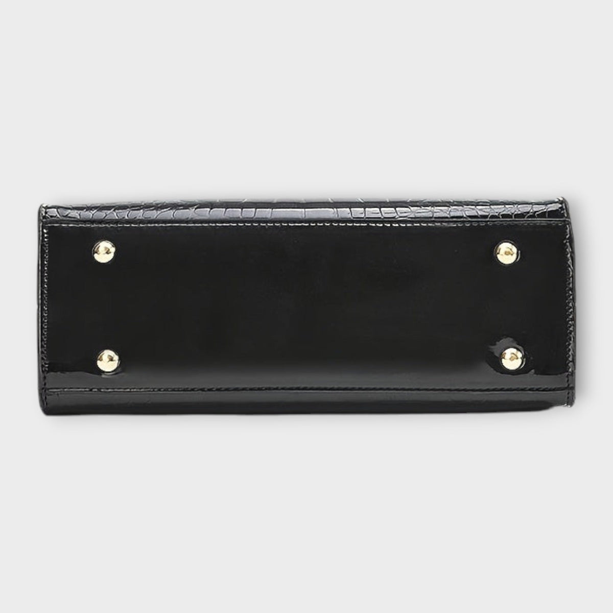 Olivia - Handtasche mit glänzender Krokodilprägung