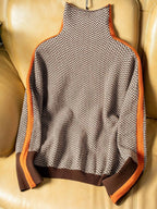 Maaike - Rollkragenpullover mit markanten Kontraststreifen