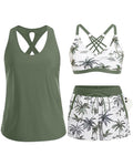 Crisscross Ärmelloses Top mit Bedeckung + Bedruckte Hose mit Kordeldruck