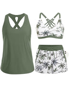 Crisscross Ärmelloses Top mit Bedeckung + Bedruckte Hose mit Kordeldruck