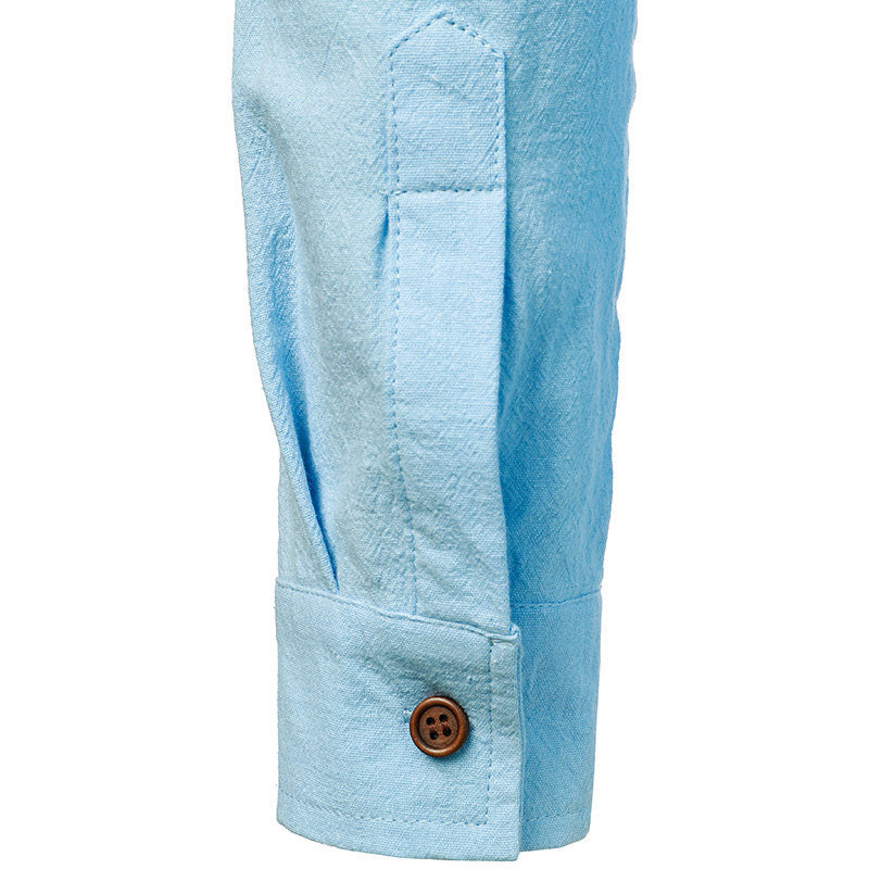 Nestore | Herren Vintage Leinenhemd mit langen Ärmeln