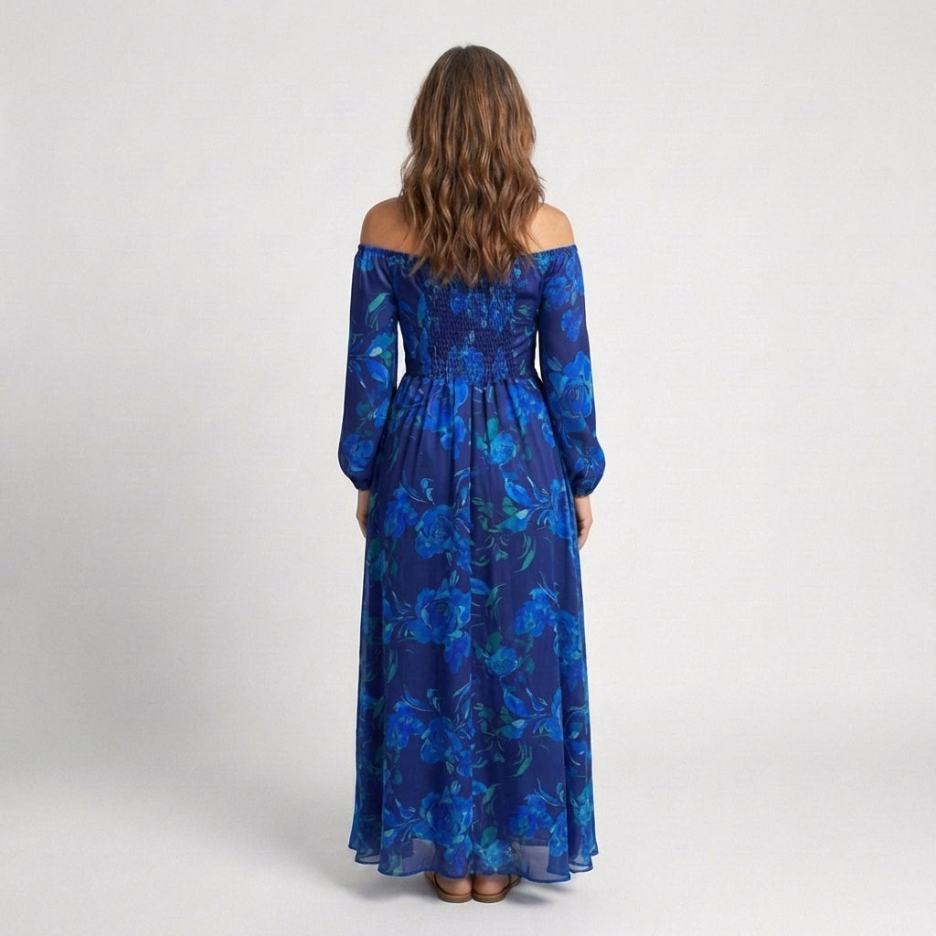 Aspen | Floral Maxi Dress with Off-Shoulder Design