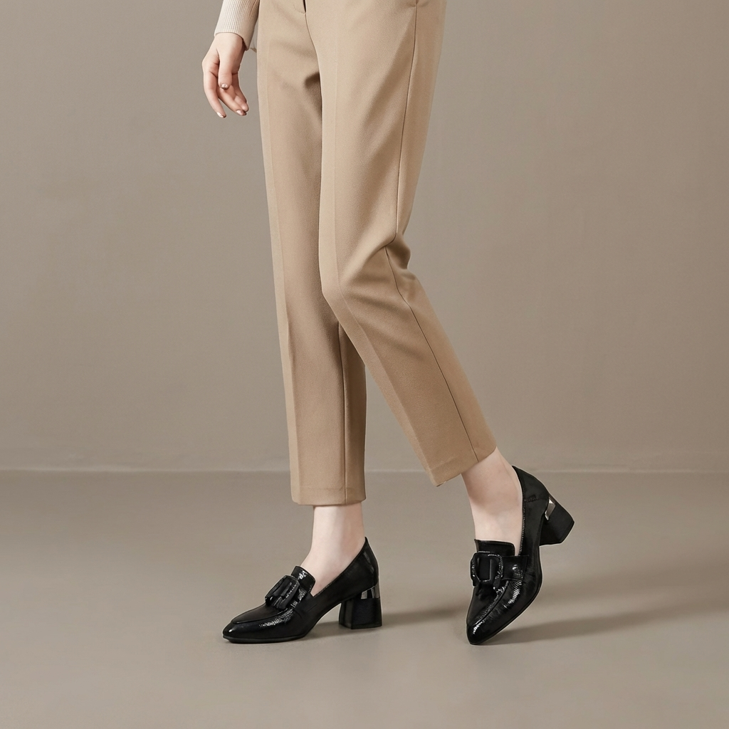 Valora Leather Loafers with Heels