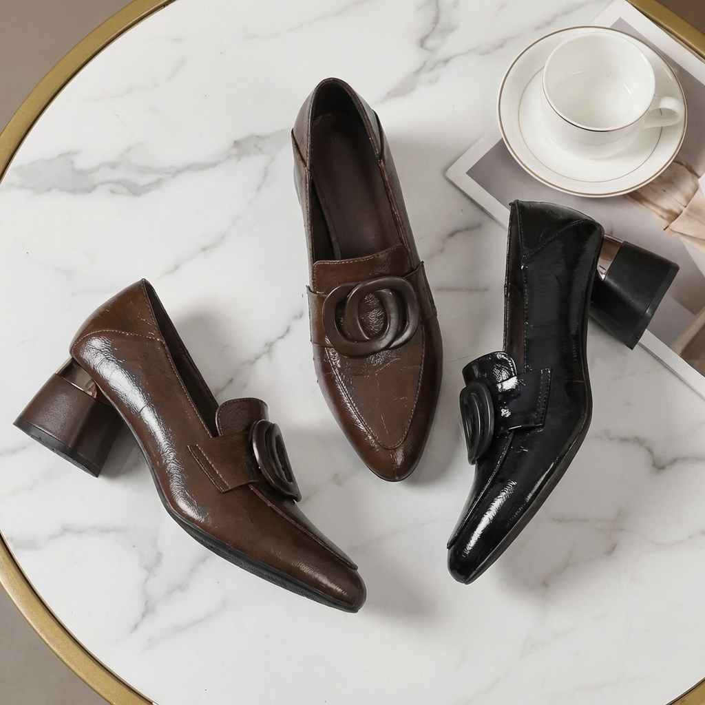 Valora Leather Loafers with Heels