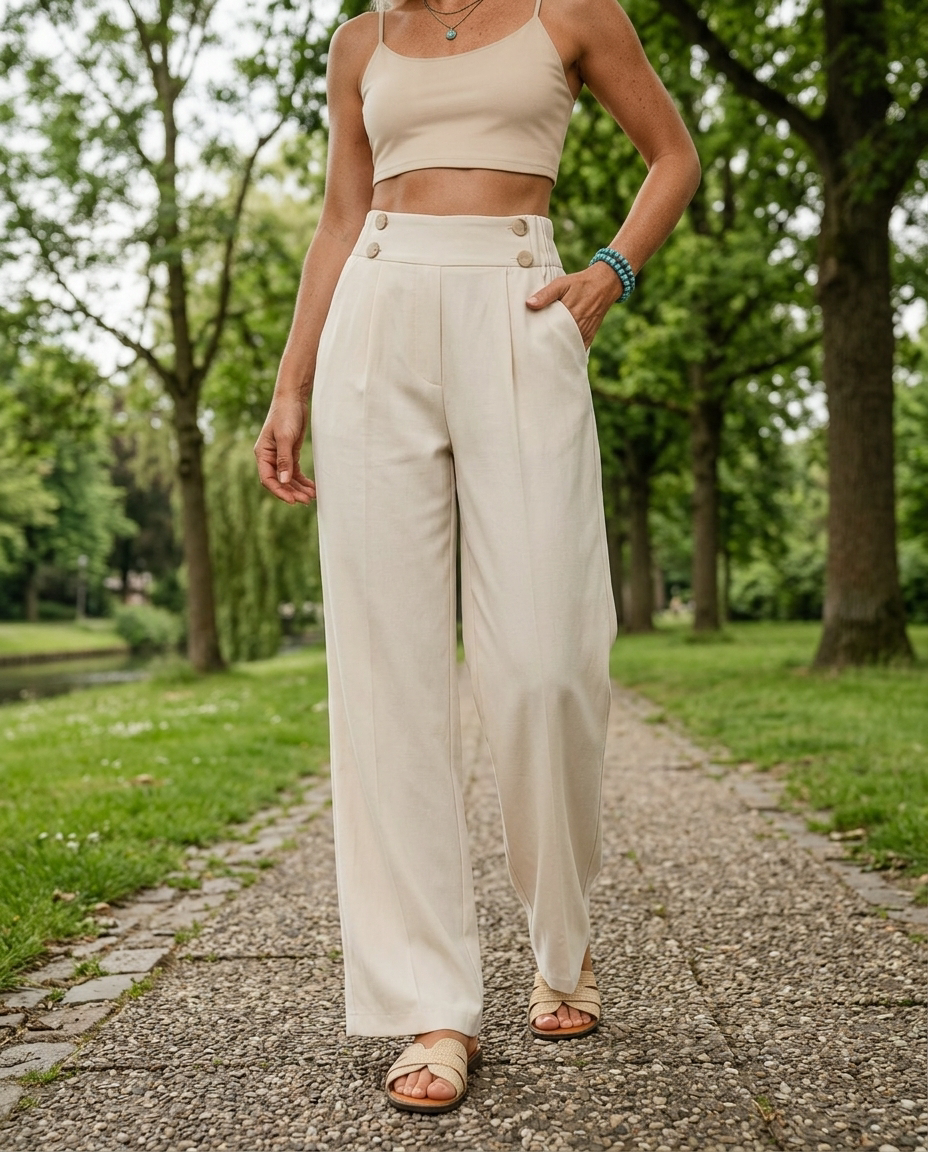 Anita - Elegante gerade Casual-Hose mit stilvollen Akzenten