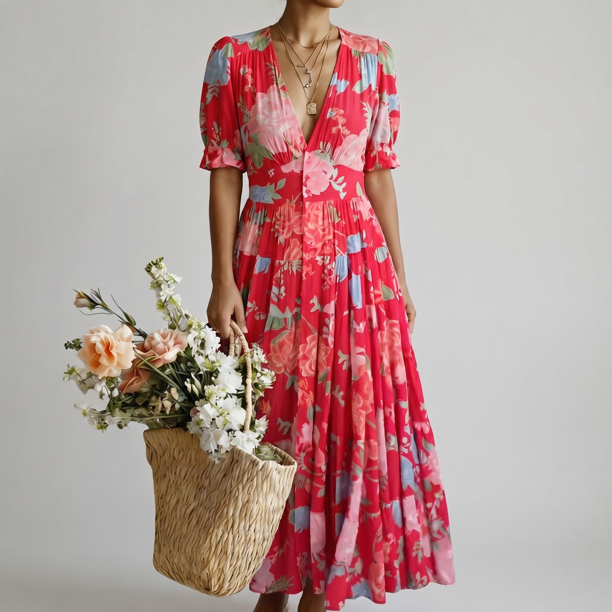 "MINELDA | ELEGANTES BLUMENKLEID" can be rewritten as "MINELDA | STYLISH FLORAL DRESS".