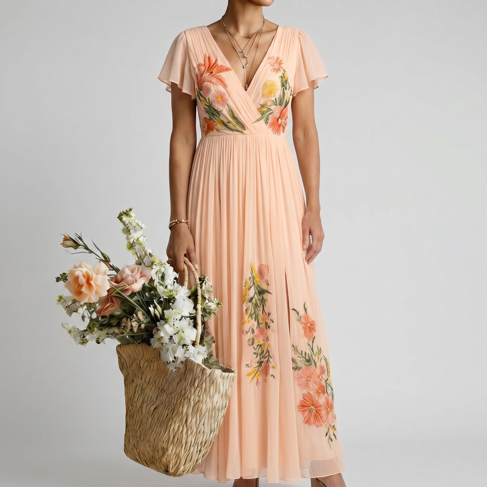CALISTA | MAXI DRESS WITH FLORAL PRINT