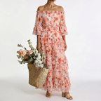 ROSALIE | MAXI DRESS WITH FLORAL RUFFLES