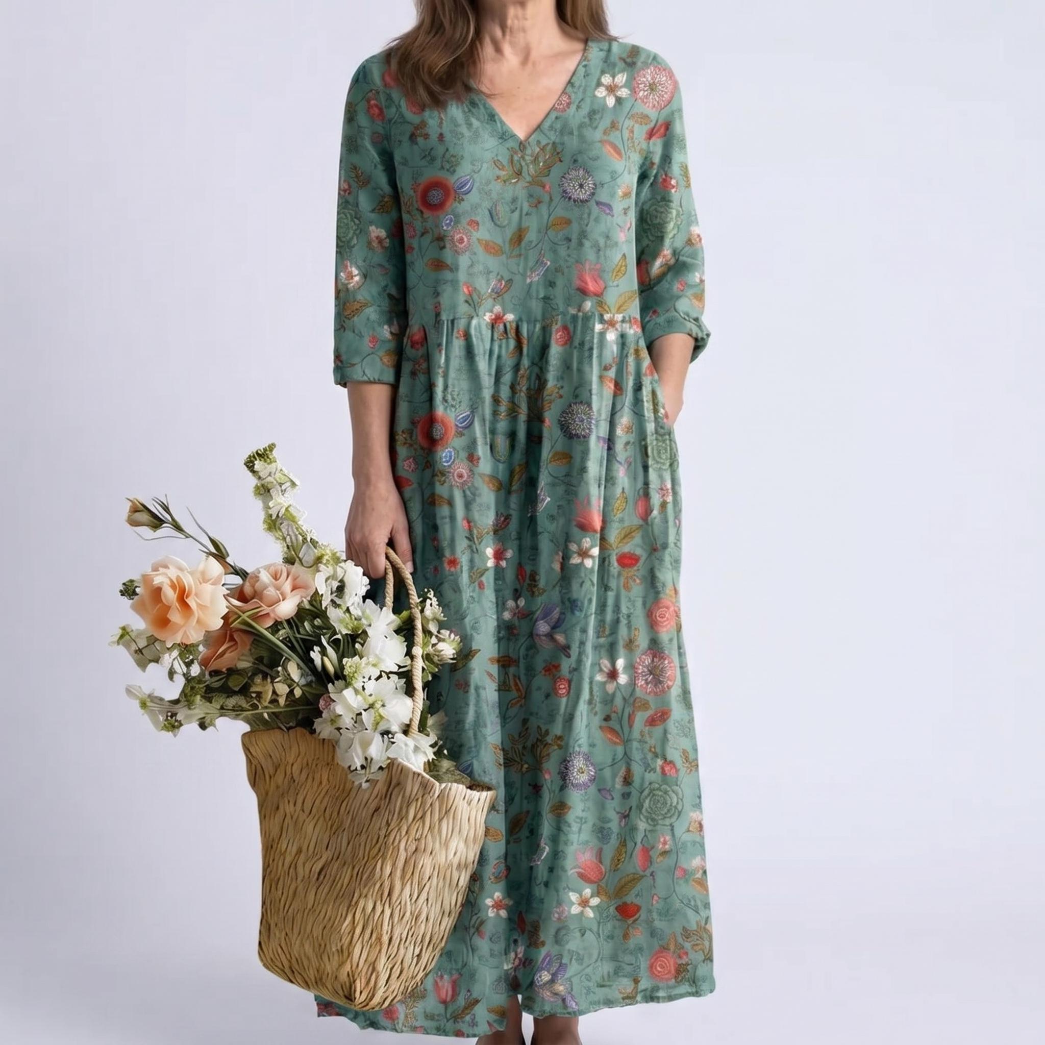 MARINA | MAXI DRESS WITH FLORAL PRINT