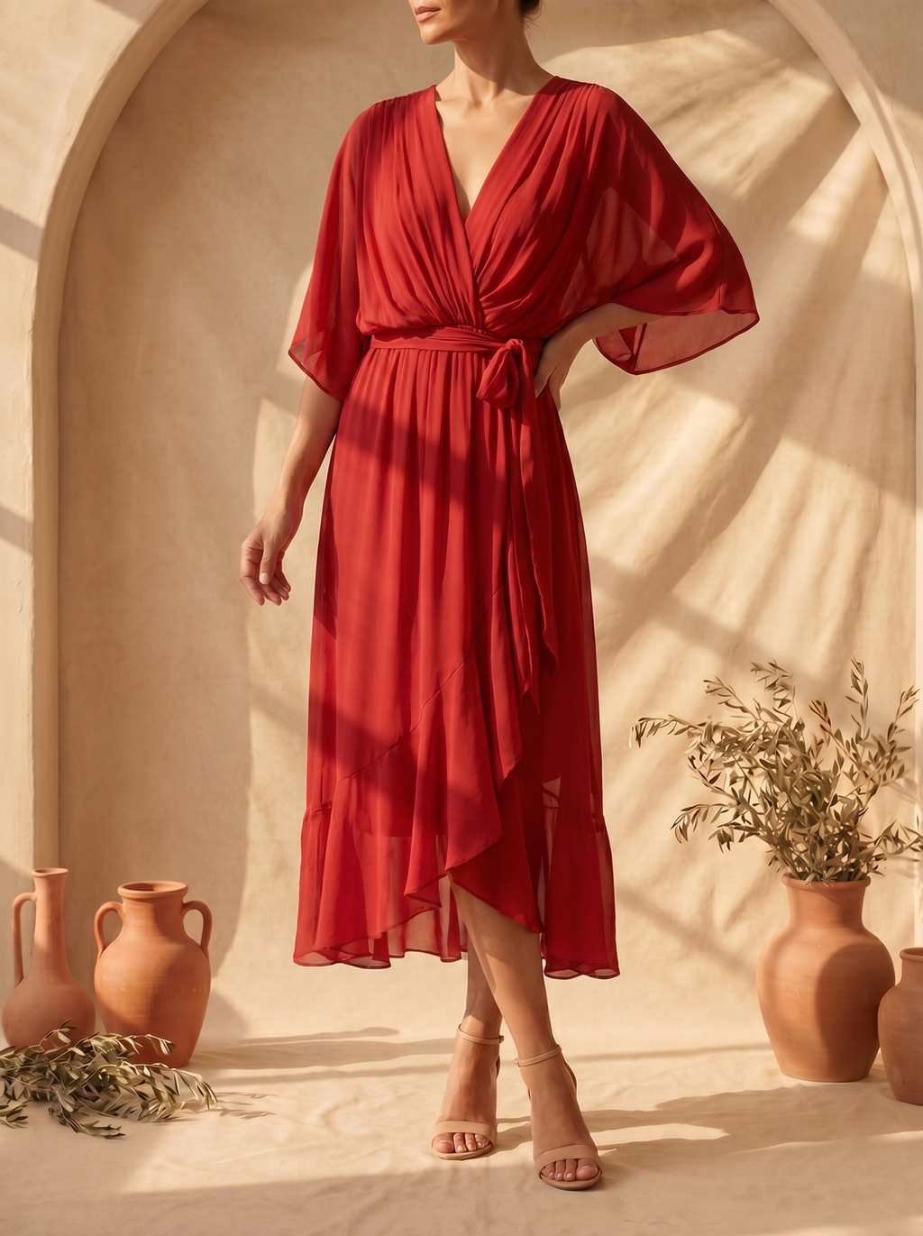 Sfumato | V-Neck Chiffon Dress