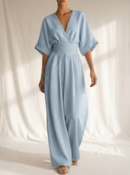 Alessia | Eleganter V-Ausschnitt Jumpsuit mit Hoher Taille