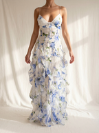 Uri | Midi-Kleid mit floralem Design und Rüschen