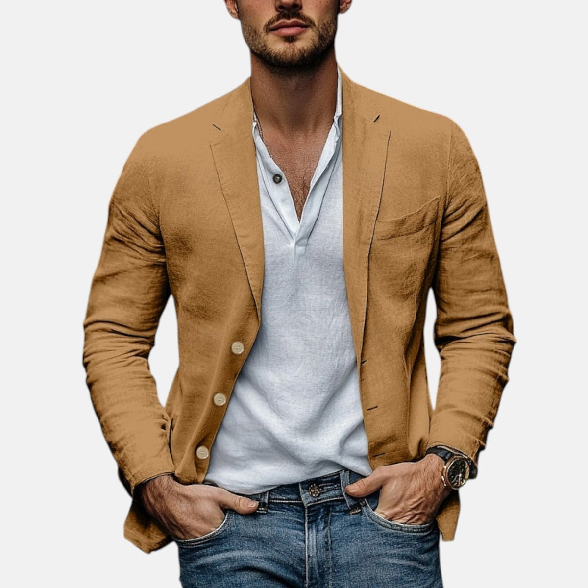 Lorenzio™ | Eleganter leichter Leinenblazer für den Sommer