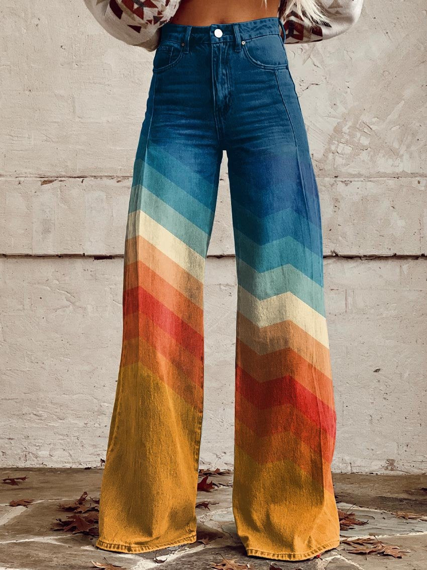 Léa - Stilvolle Retro-Zickzack-Hosen
