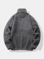 Viertelreißverschluss Sweatshirt mit Teddy-Futter