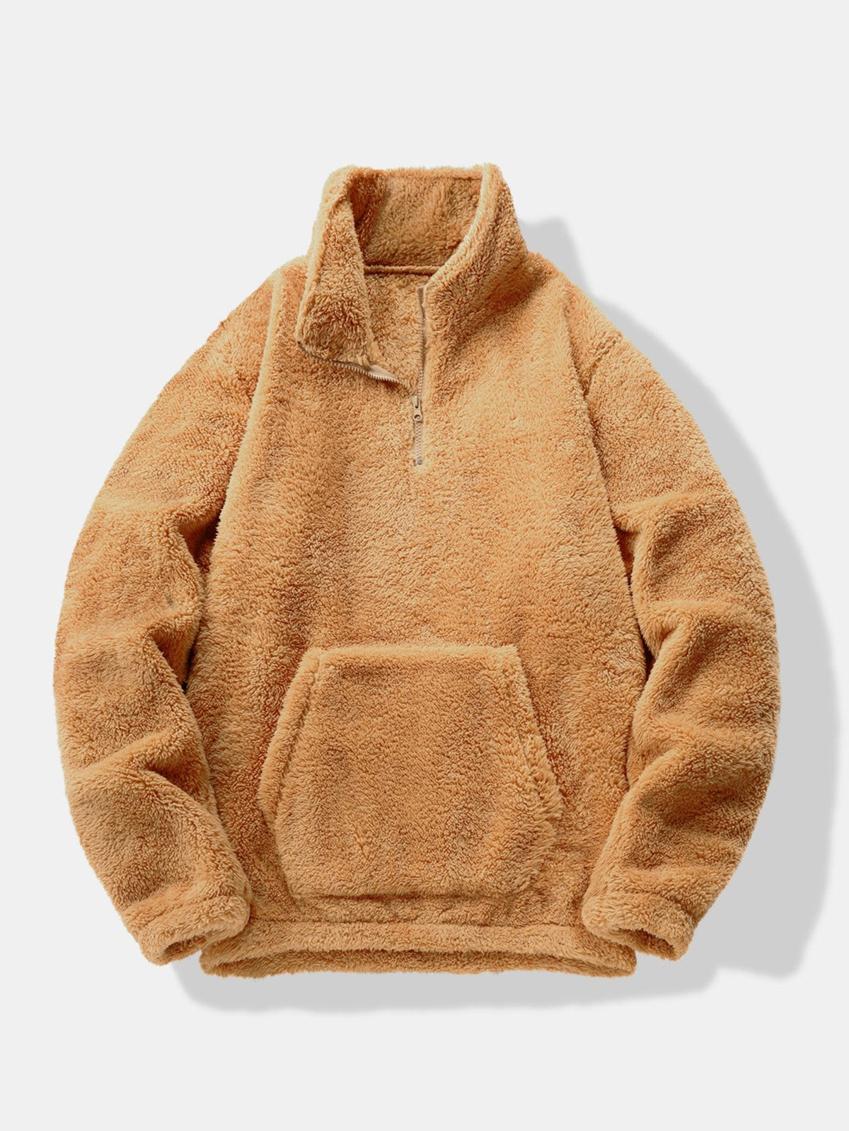 Viertelreißverschluss Sweatshirt mit Teddy-Futter