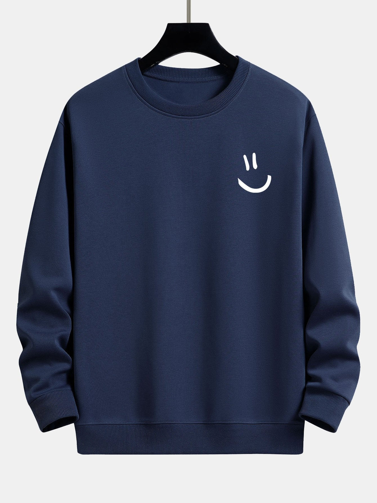 Entspannt geschnittenes Sweatshirt mit Smiley-Gesicht Druck