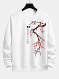 Tokyo Japan Cherry Blossom Print Relaxed Fit Sweatshirt