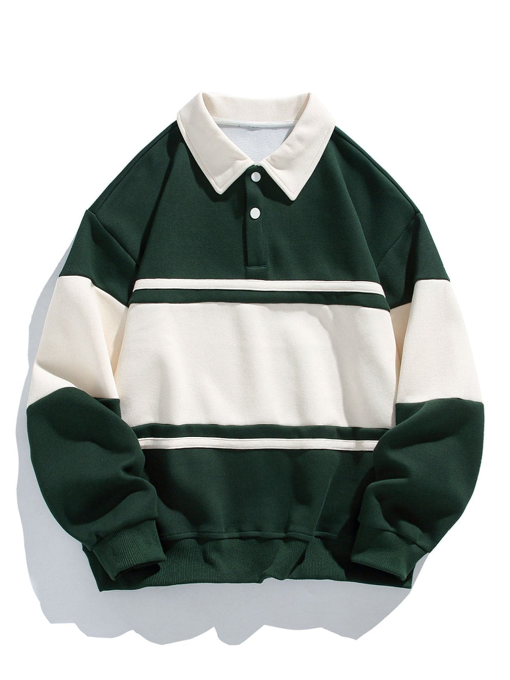 Bequemes Farbblock-Patchwork Polo-Sweatshirt