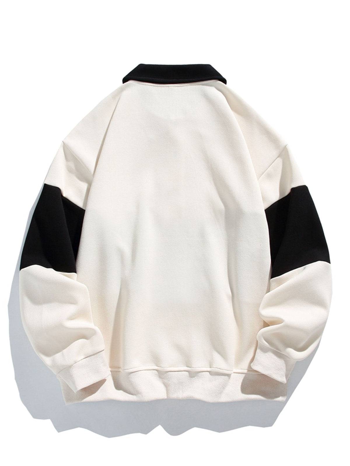 Bequemes Farbblock-Patchwork Polo-Sweatshirt