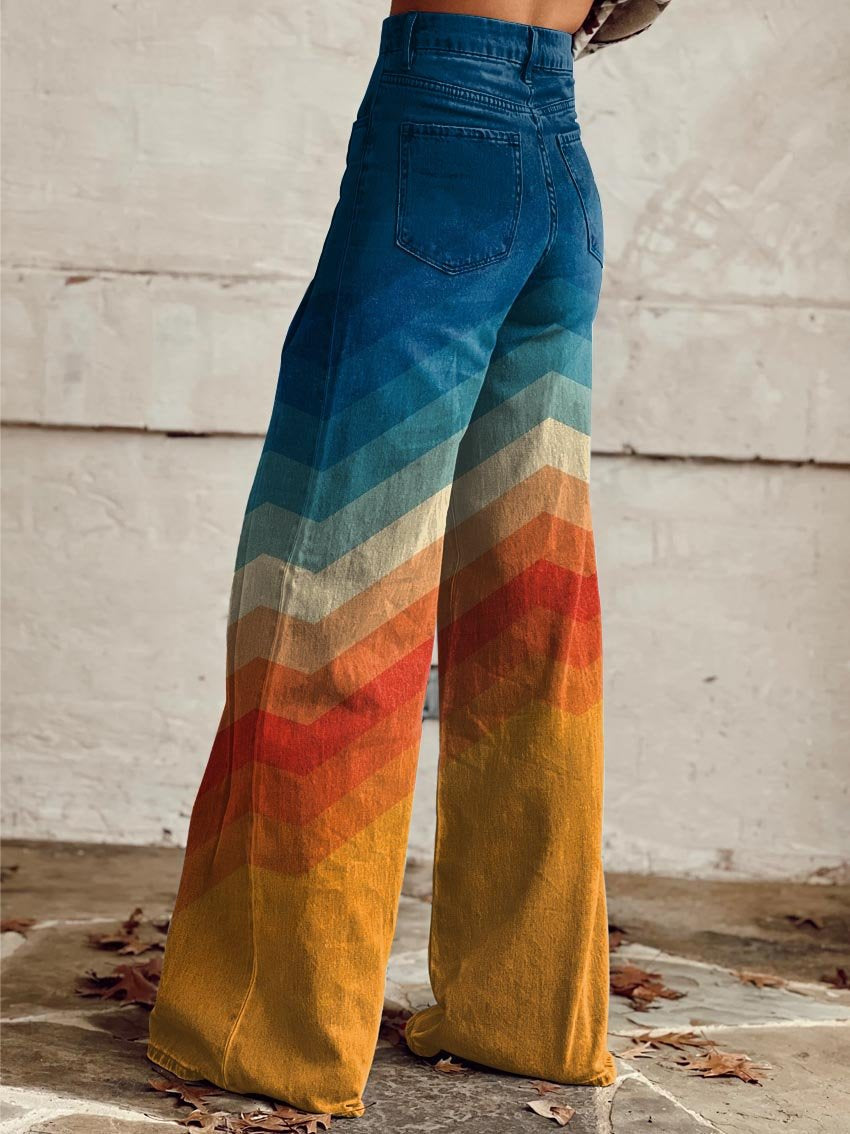 Léa - Stilvolle Retro-Zickzack-Hosen