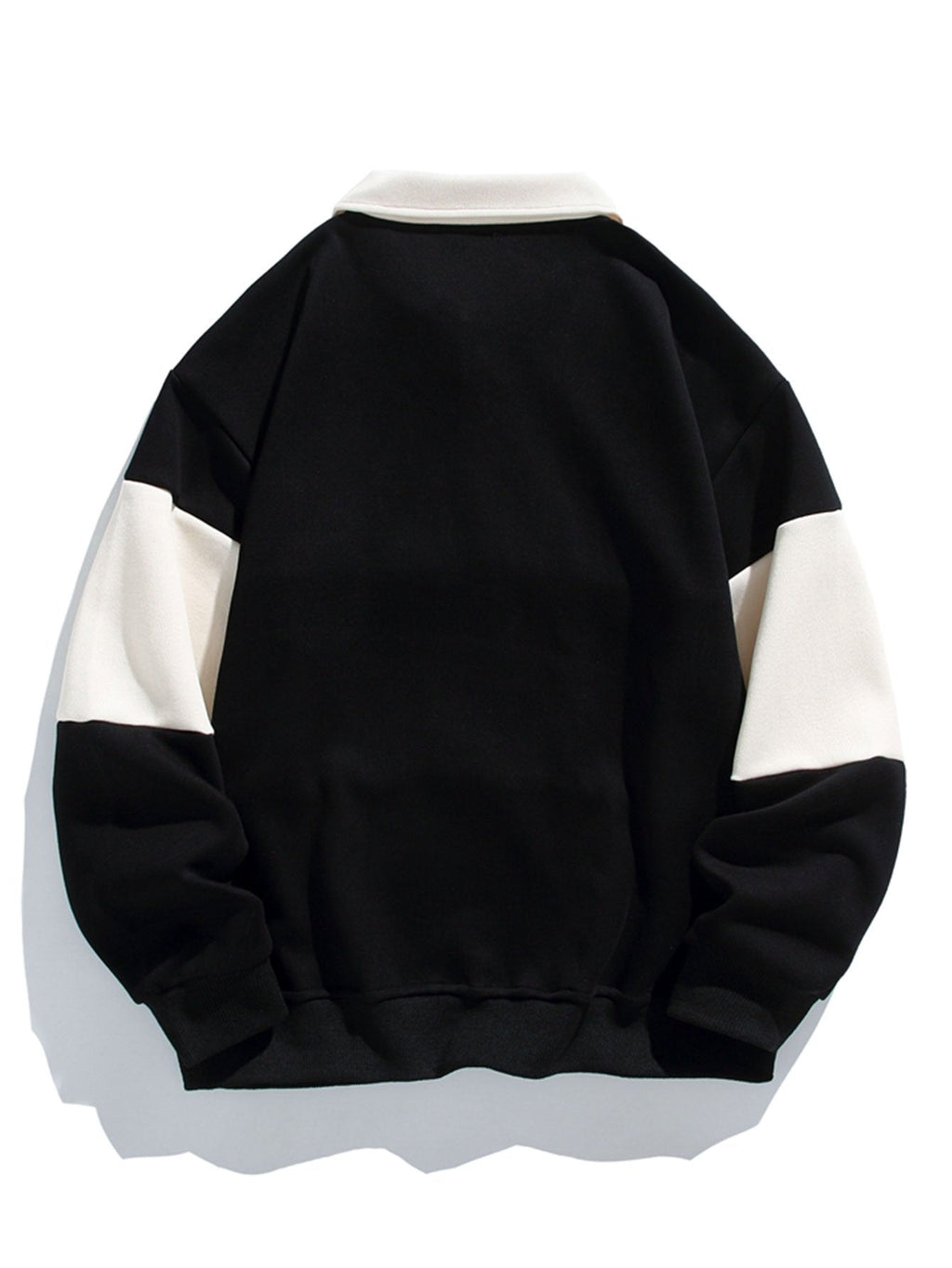 Bequemes Farbblock-Patchwork Polo-Sweatshirt