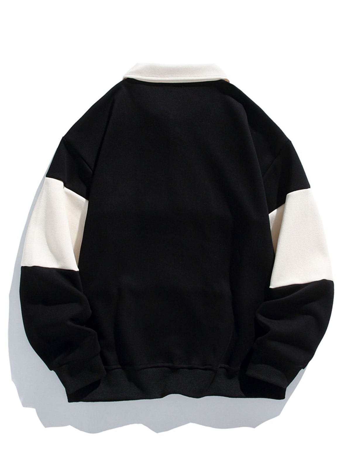 Bequemes Farbblock-Patchwork Polo-Sweatshirt