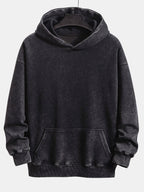 Casual Fit Washed Distressed Hoodie
