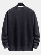 Casual Fit Washed Distressed Sweatshirt