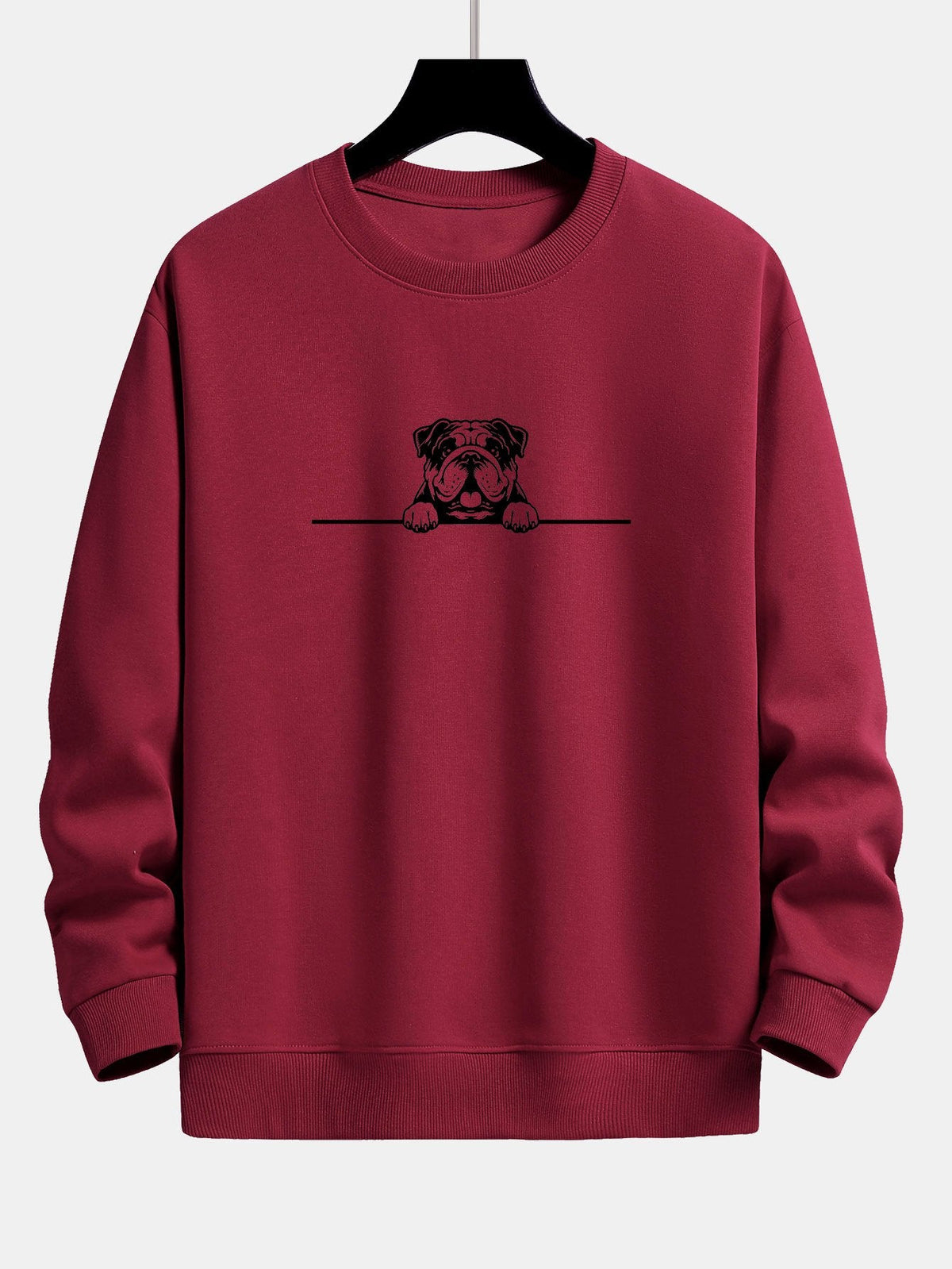 Entspanntes Sweatshirt mit Druck eines lauernden Bulldoggen