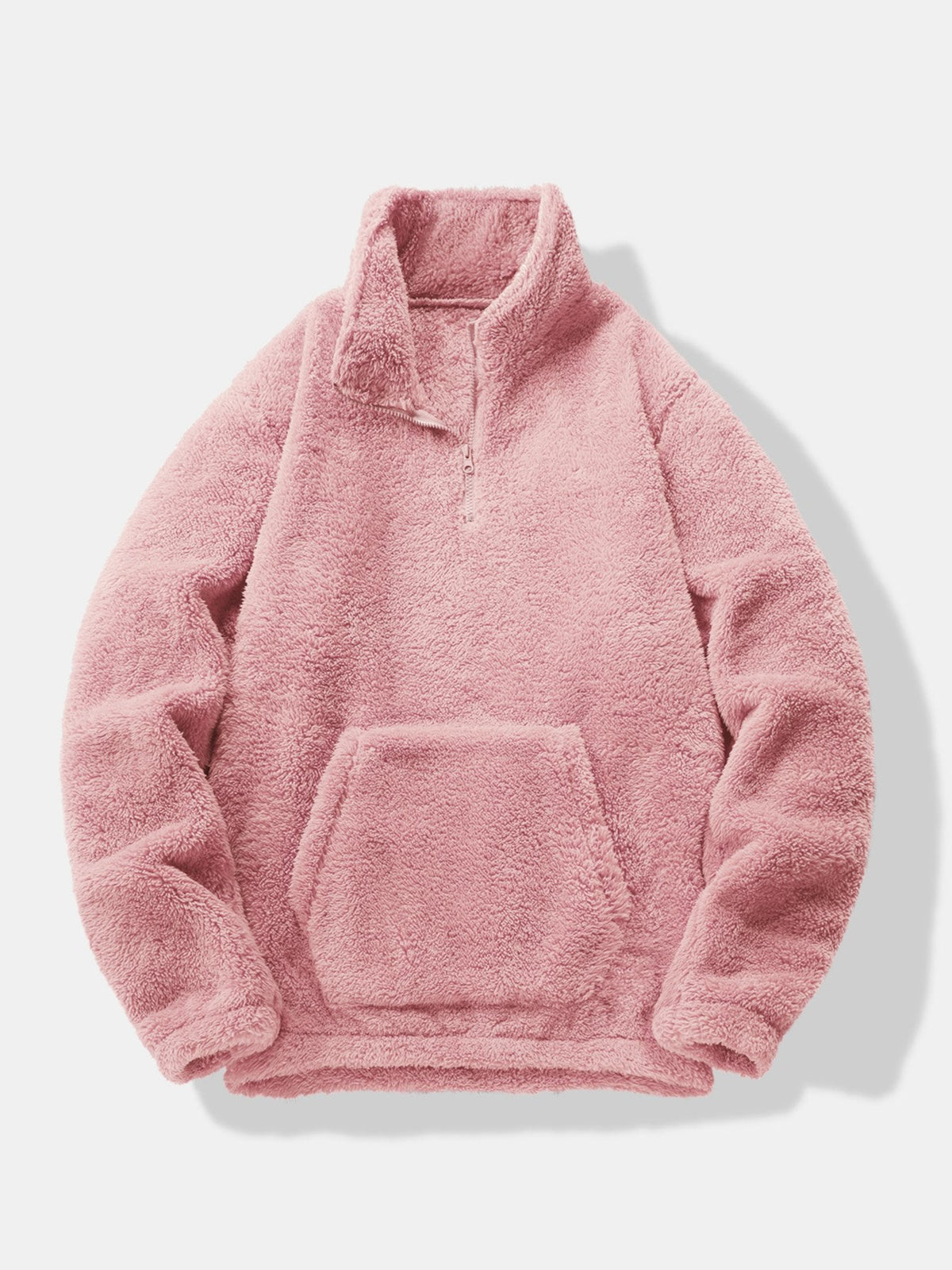 Viertelreißverschluss Sweatshirt mit Teddy-Futter