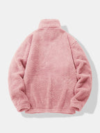 Viertelreißverschluss Sweatshirt mit Teddy-Futter