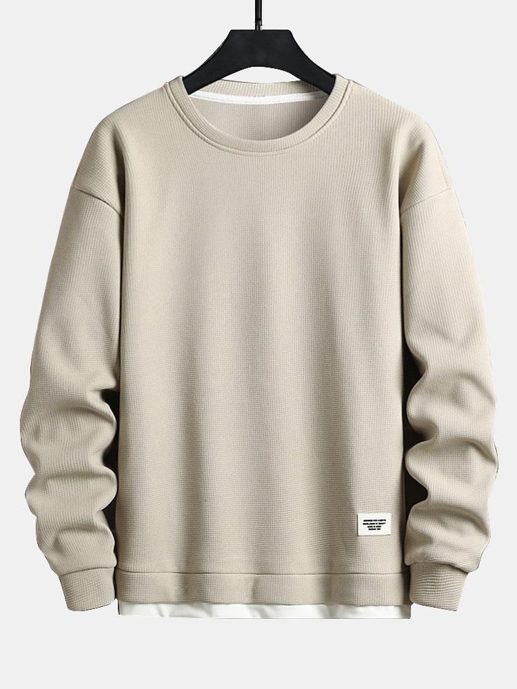 Zwei-Lagen Waffel-Sweatshirts
