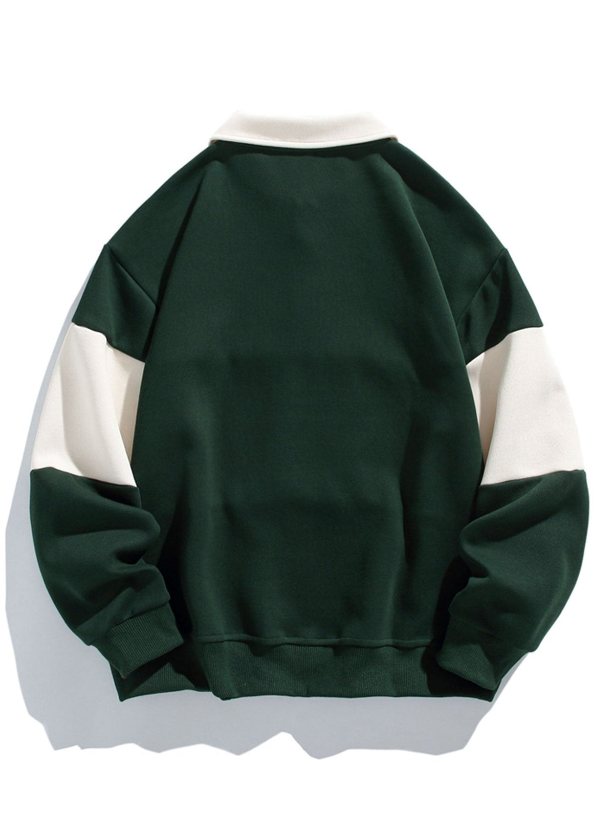 Bequemes Farbblock-Patchwork Polo-Sweatshirt