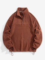 Cozy Quarter Zip Fleece Sweatshirt with Relaxed Fit