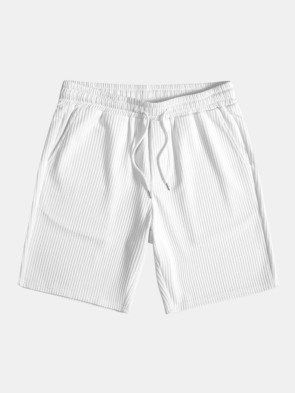 Ripp-Top mit Stehkragen und Shorts