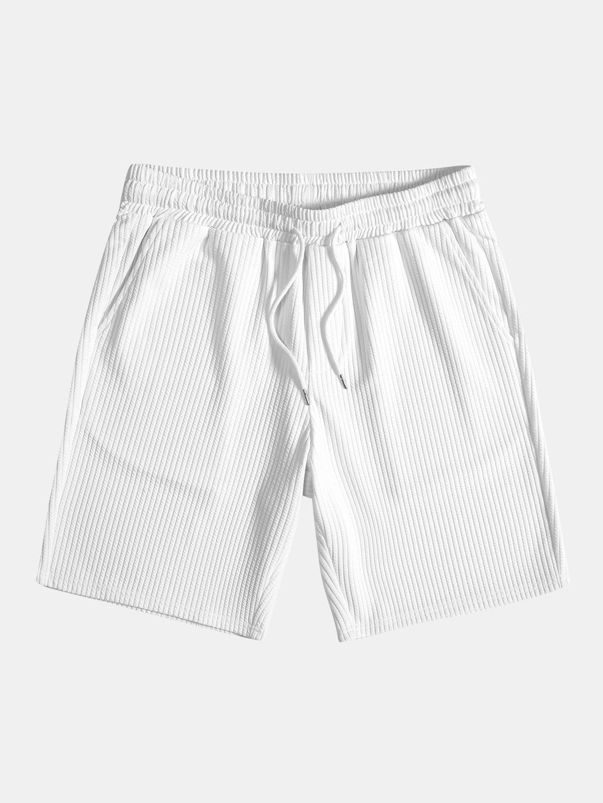 Ripp-Top mit Stehkragen und Shorts