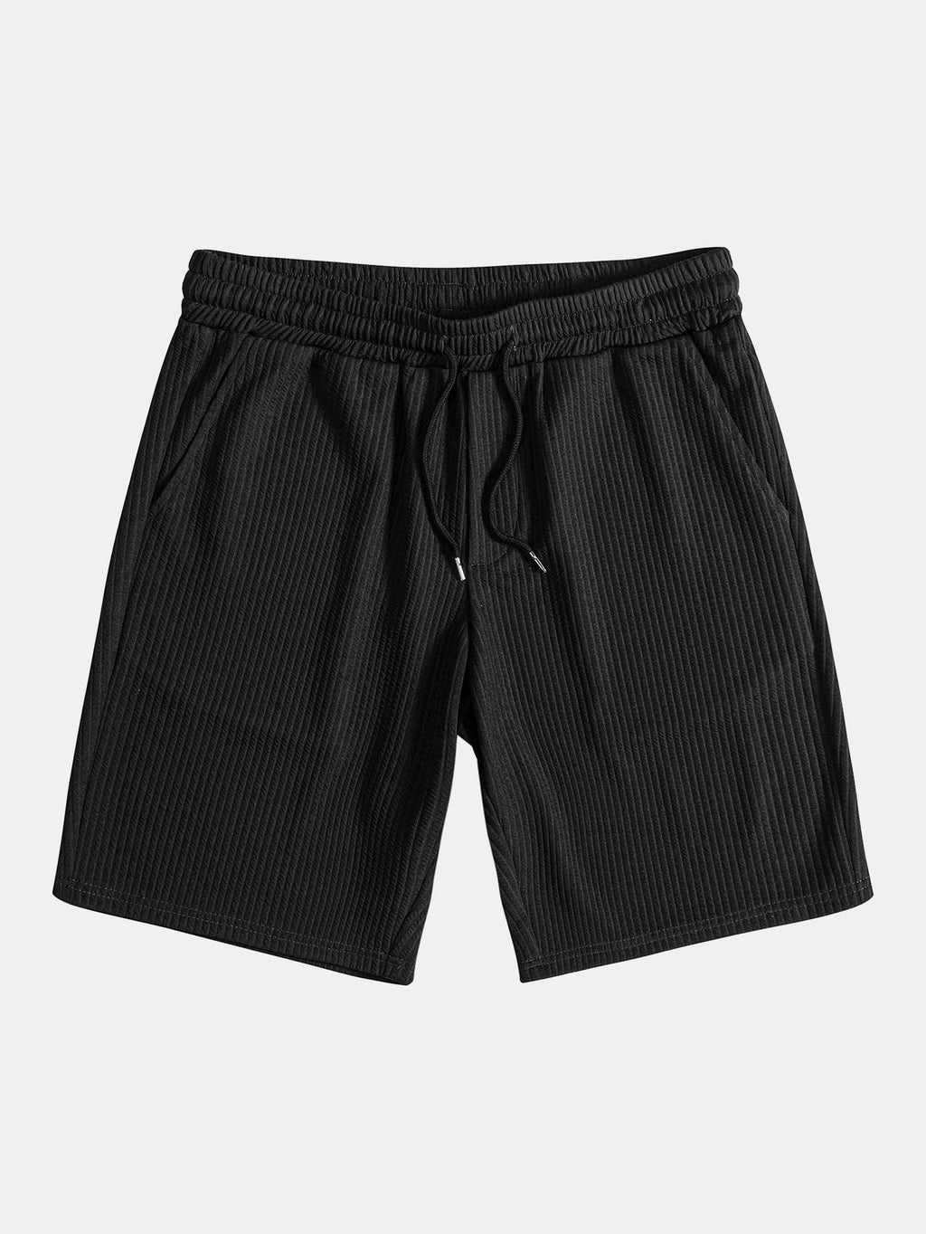 Ripp-Top mit Stehkragen und Shorts