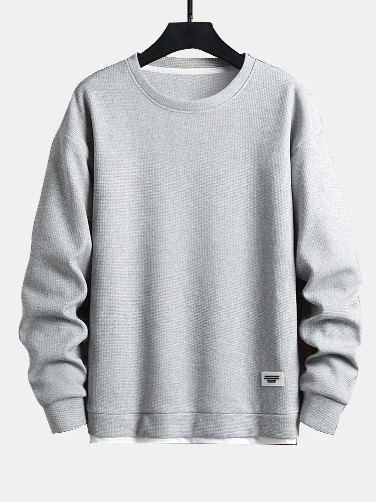 Zwei-Lagen Waffel-Sweatshirts