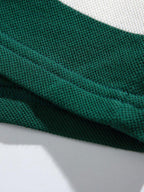 Bequemes Waffel-Polo-Sweatshirt mit breiten Streifen