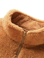 Viertelreißverschluss Sweatshirt mit Teddy-Futter