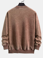 Casual Fit Washed Distressed Sweatshirt