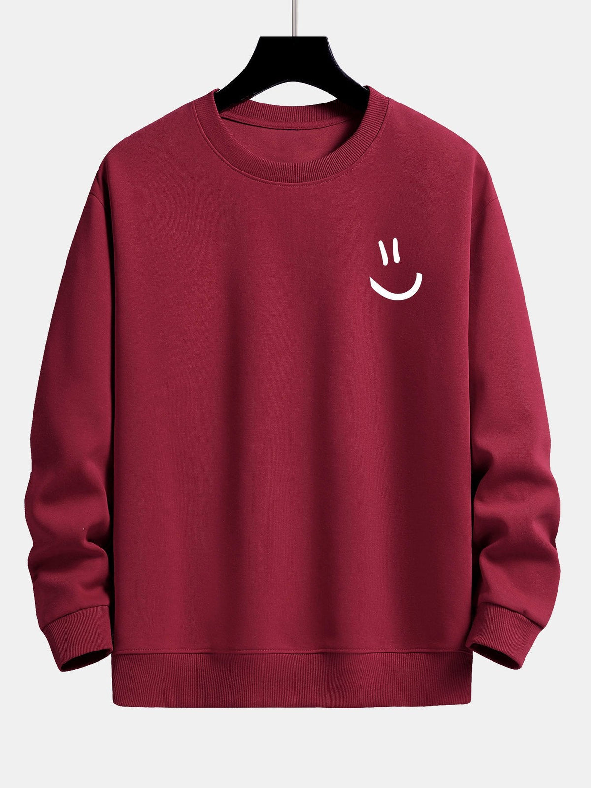 Entspannt geschnittenes Sweatshirt mit Smiley-Gesicht Druck