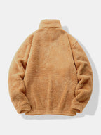 Viertelreißverschluss Sweatshirt mit Teddy-Futter