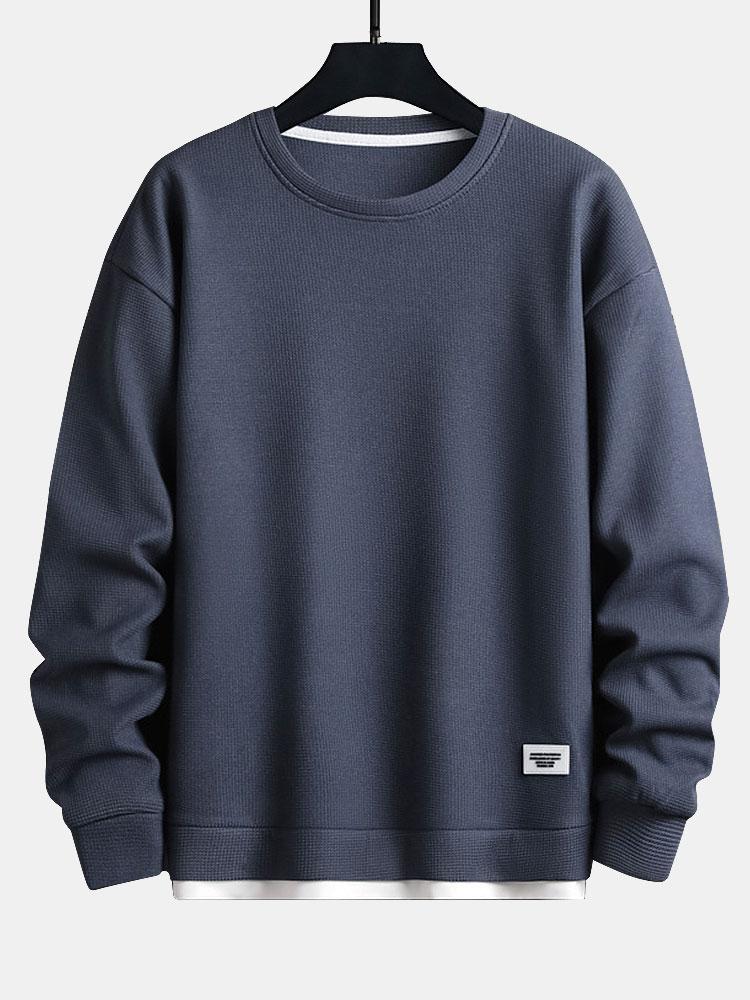 Zwei-Lagen Waffel-Sweatshirts