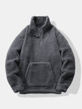 Viertelreißverschluss Sweatshirt mit Teddy-Futter