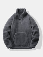Viertelreißverschluss Sweatshirt mit Teddy-Futter