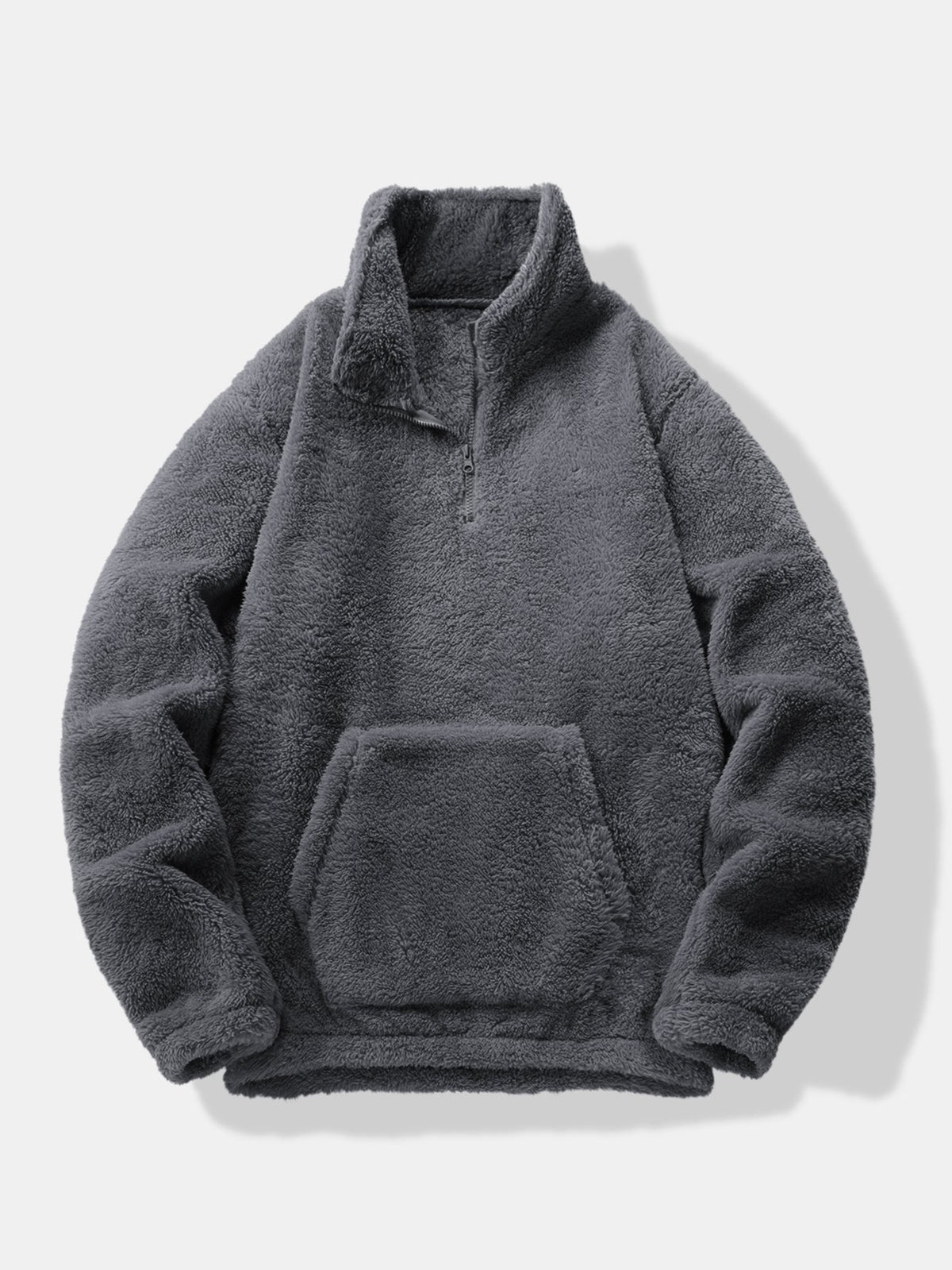 Viertelreißverschluss Sweatshirt mit Teddy-Futter