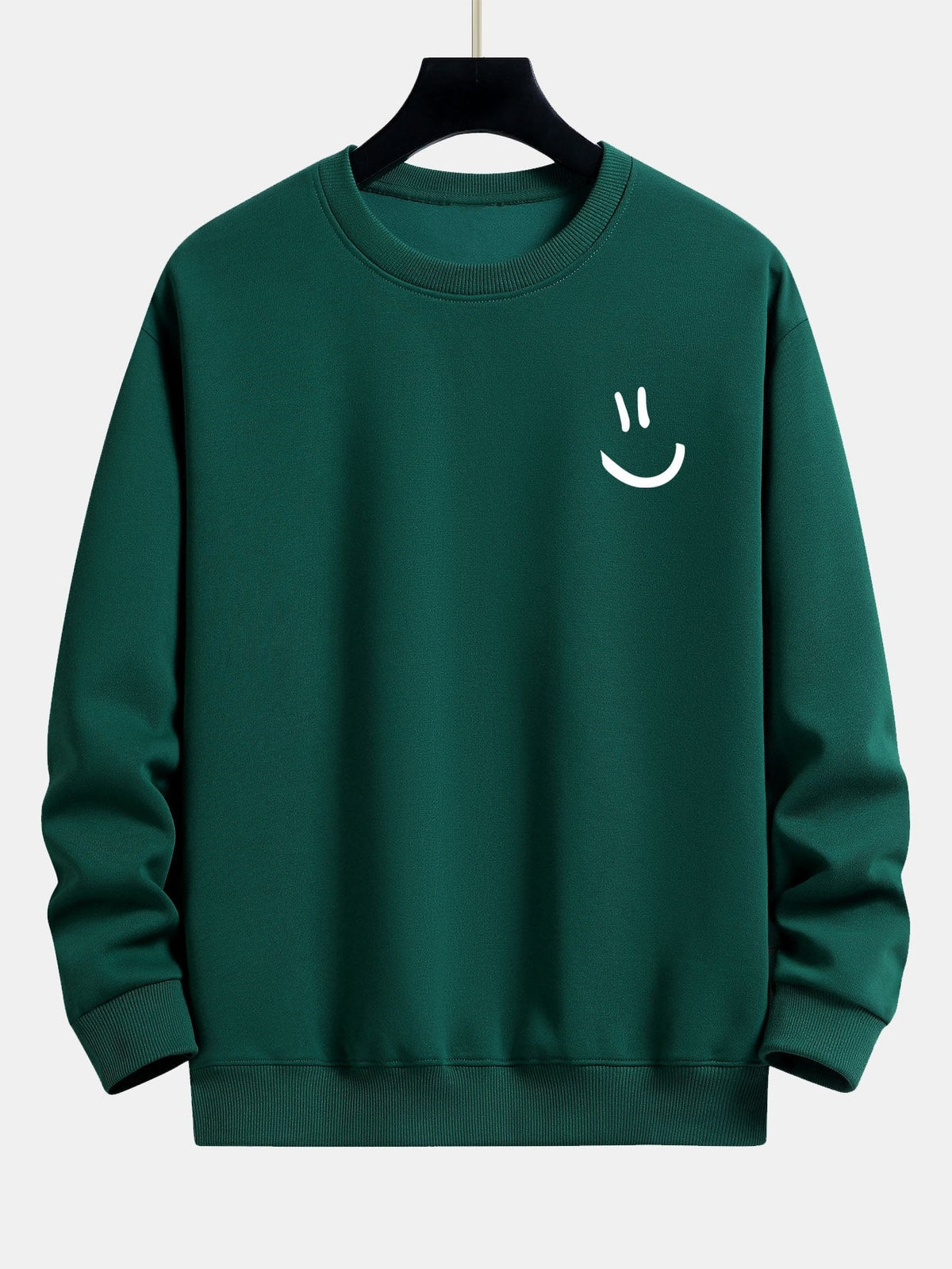 Entspannt geschnittenes Sweatshirt mit Smiley-Gesicht Druck