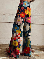 Léna - Blumenmuster Weite Hosen